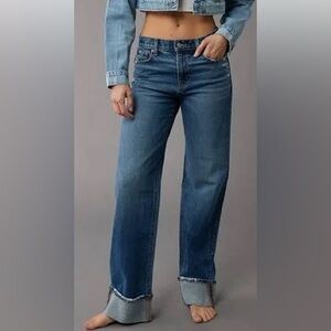 AE Stretch High-Waisted Stovepipe Cuffed Jean